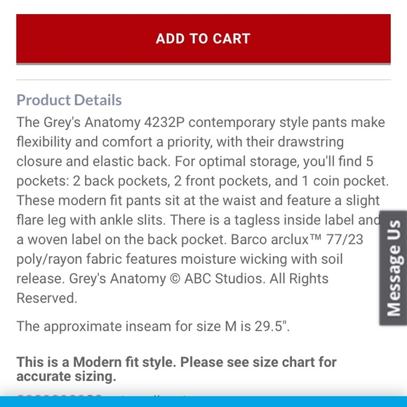 Greys Anatomy Scrub Pants - Picture 3 of 7